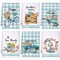 Sratte 6 Pcs Fall Kitchen Towels Blue Pumpkin Tea Dishtowels Absorbent Autumn Bathroom Hand Towels Thanksgiving Fall Decoration for Xmas Kitchen Bathroom Gifts